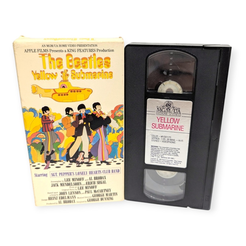 The Beatles Yellow Submarine VHS 1987 MGM UA M301170 Animated Musical Movie